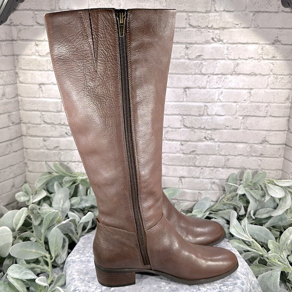 Crown Vintage Aubrie Leather Cognac Round Toe 16.5” Tall Dress Boots WMS 6M✨VGUC - Picture 6 of 16
